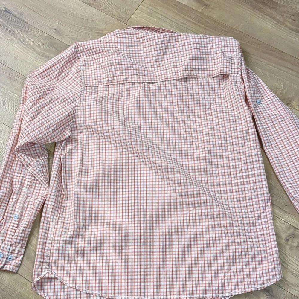 The North Face  Orange Plaid Long Sleeve Outdoor Shirt Men size XL